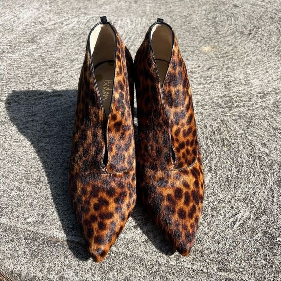 Boden Ankle Boots Leopard Print Roseberry Heeled Leather Womens Sz 39/8.5 - Picture 3 of 8